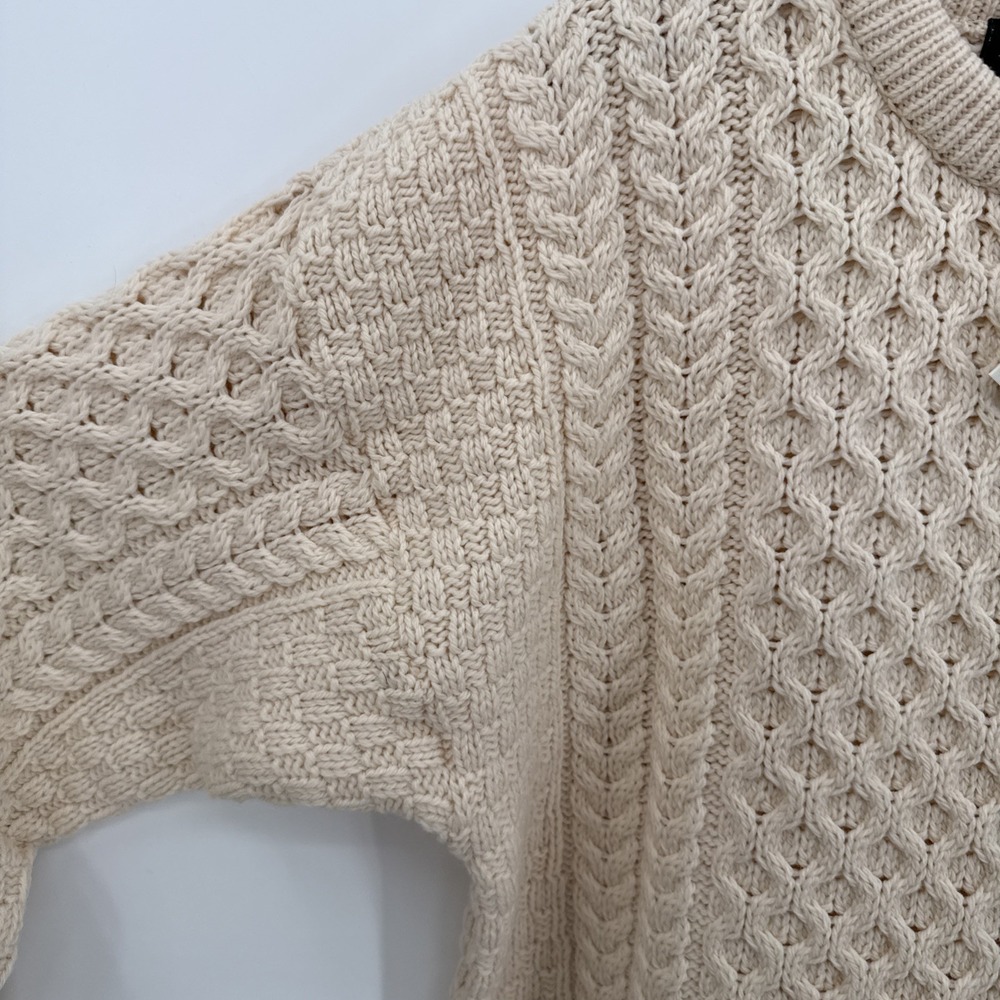 Blarney Woolen Mills Womens Aran Cable Knit 100% Merino Wool Size XL Ireland - Picture 4 of 9